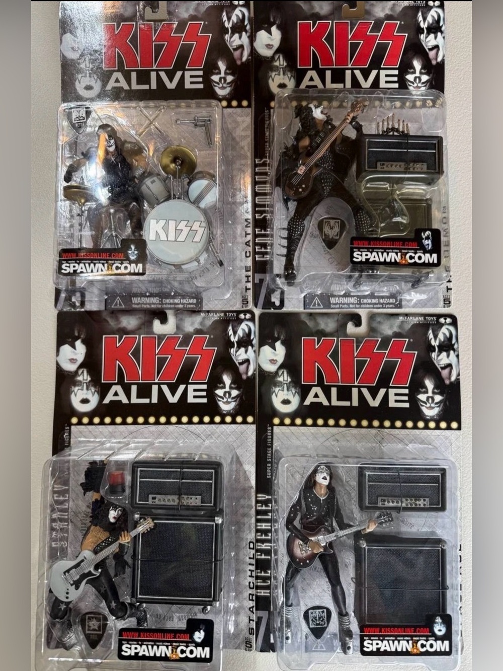 McFarlane KISS Alive Figures Complete Set of 4 Gene Paul Ace Peter NIB 2000